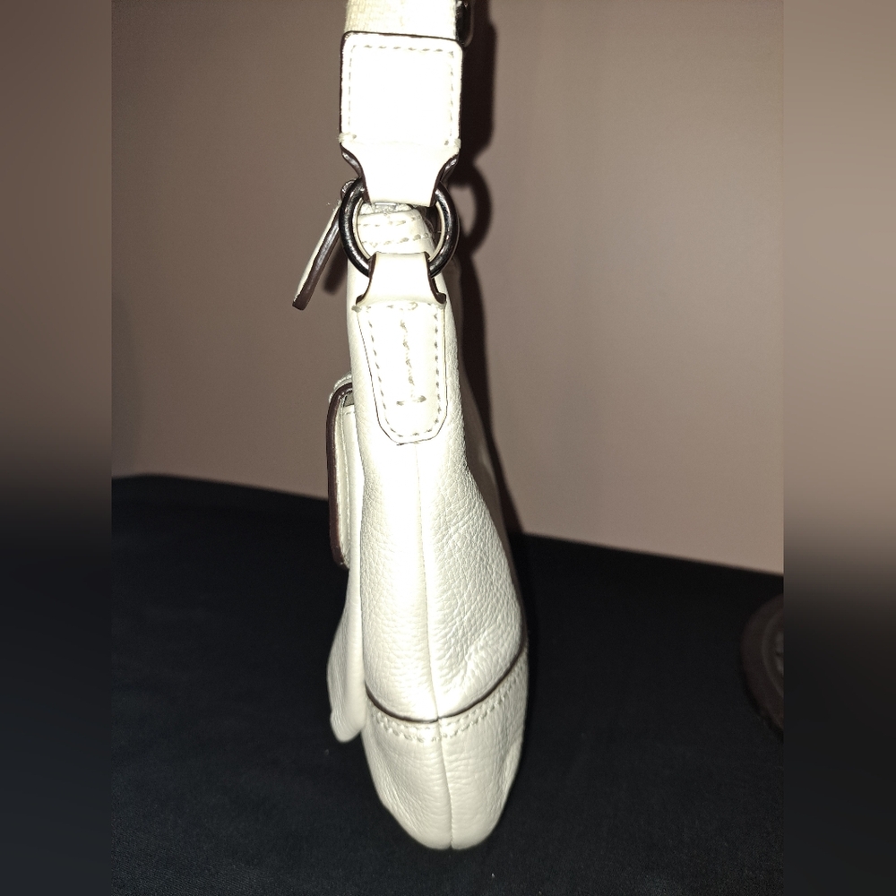Coach Park Pearl White Leather Swingpack Crossbody Bag!! - Picture 6 of 9